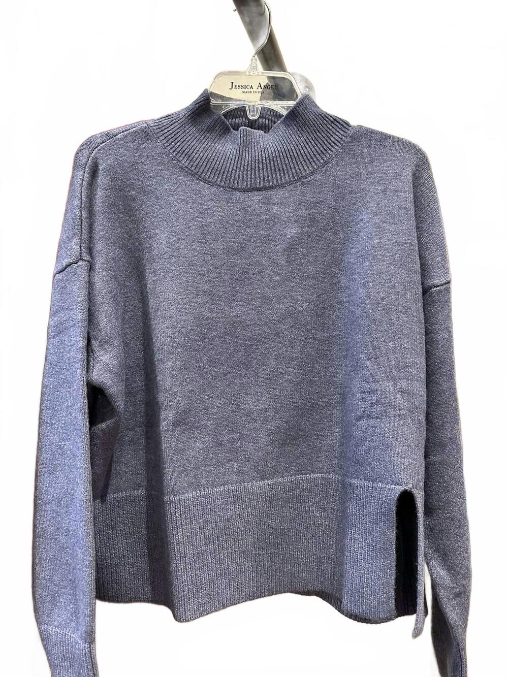 NEW RENUAR women's long sleeve sweater in heather oxford